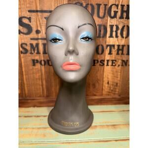 Vintage Harlem 123 Black Woman's Mannequin Head WIG STAND Display Bust 15”